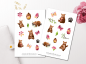 Preview: Bär Aquarell Sticker Set